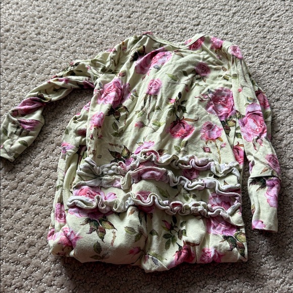 Posh Peanut Pink and Green Floral Footie - Picture 5 of 5